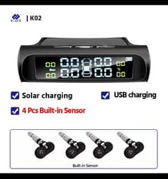 Car Solar TPMS Tire Pressure Monitoring System Solar Power Digit