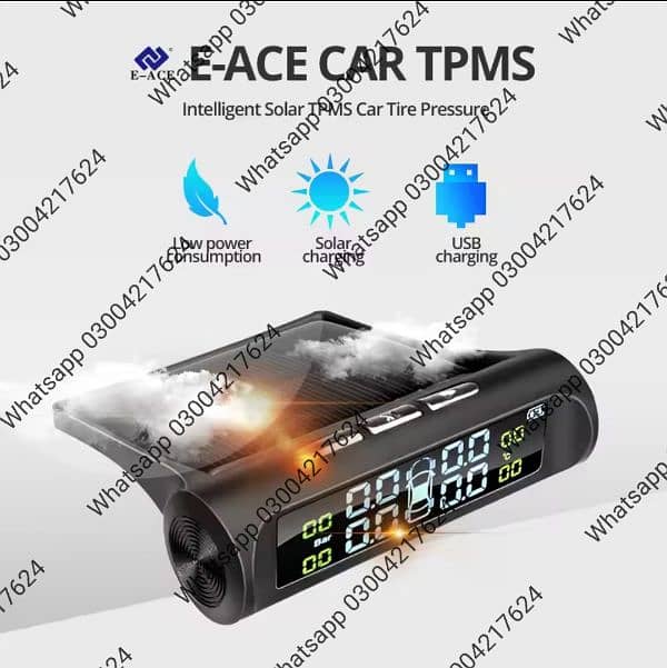 Car Solar TPMS Tire Pressure Monitoring System Solar Power Digit 2