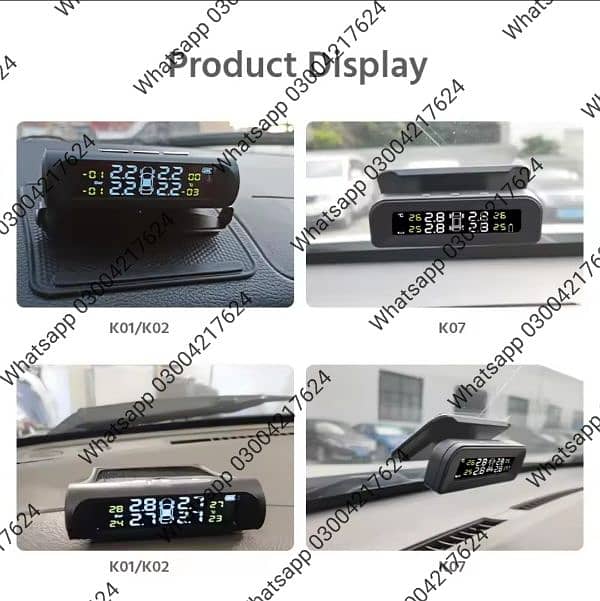 Car Solar TPMS Tire Pressure Monitoring System Solar Power Digit 3