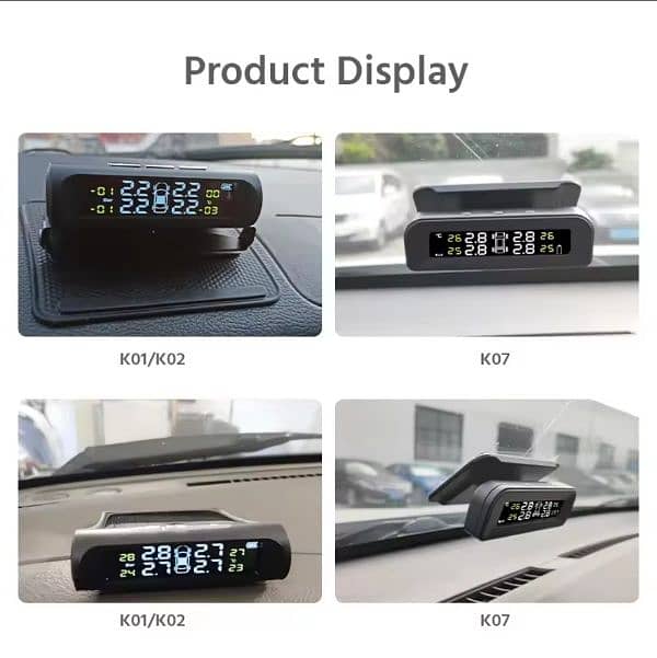 Car Solar TPMS Tire Pressure Monitoring System Solar Power Digit 5