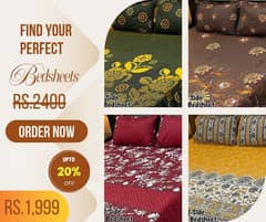 Cotton | Bed | 3Pcs | Printed Bedsheet | Bed Sheet Set | Luxury | Sale