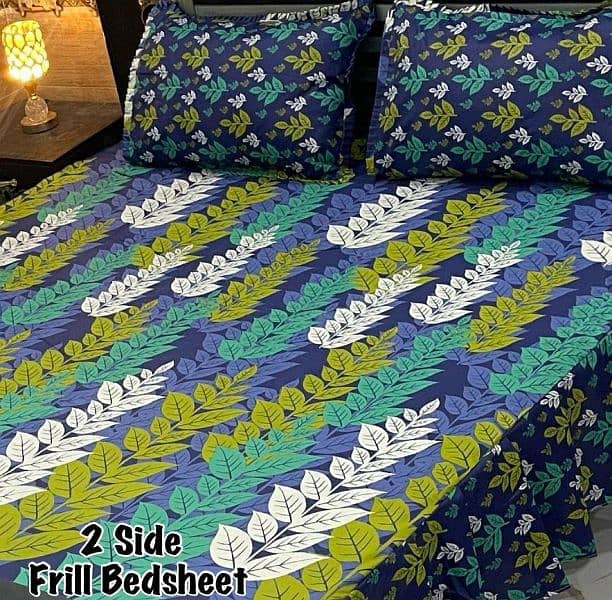 3 Pcs Cotton Printed double Bed Sheet 8