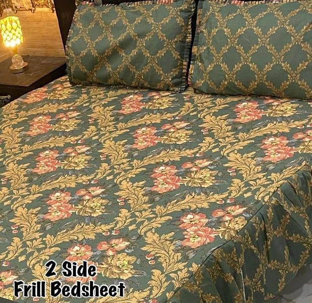 3 Pcs Cotton Printed double Bed Sheet 10