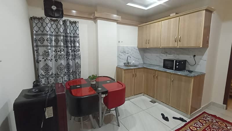 2 bed furnished flat. Available for rent faisal town 1