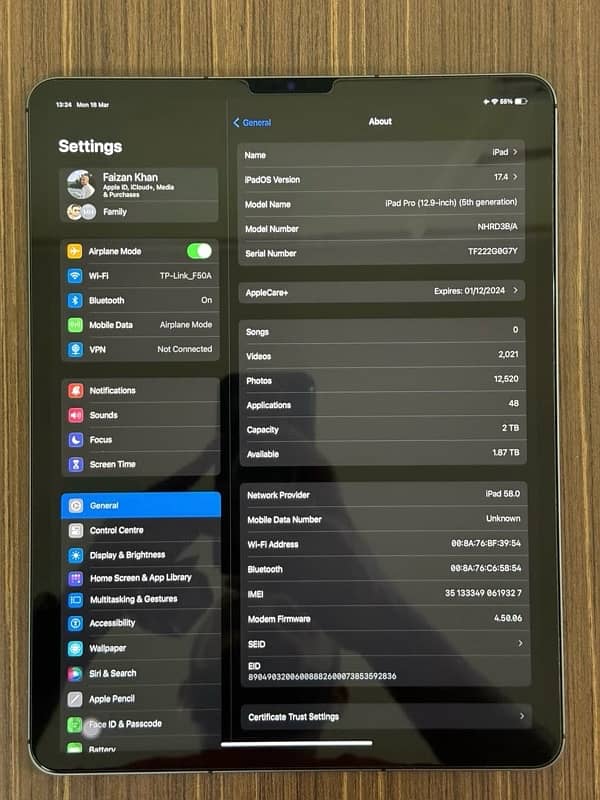 iPad Pro 12.9 wifi+cellular 5th Generation 1