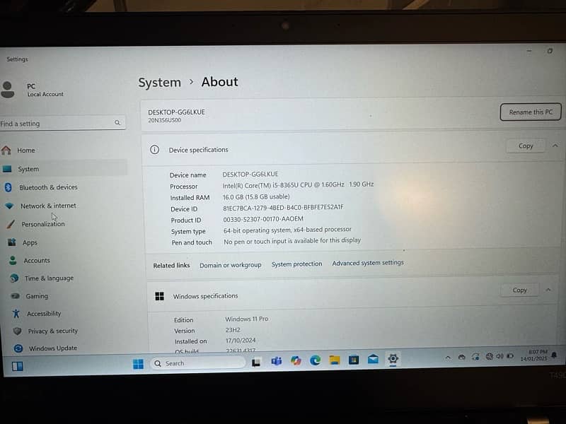 lenovo thinkpad T490 16/256 brand new 1