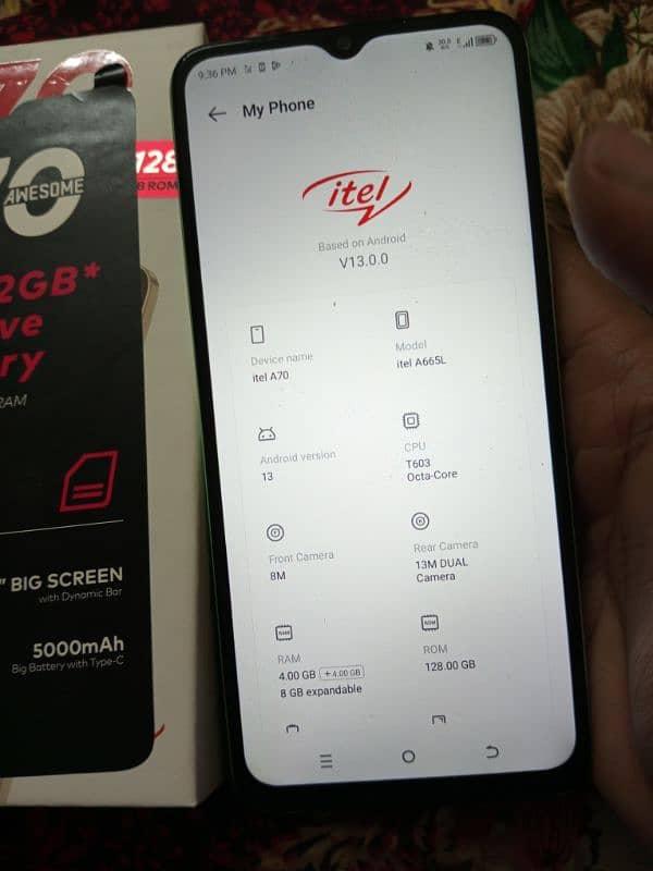 Itel A70.4+8GB RAM & 128GB ROM 2