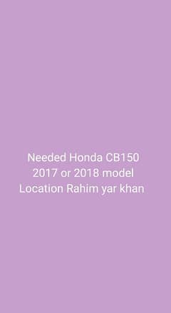 Needed Honda Cb 150