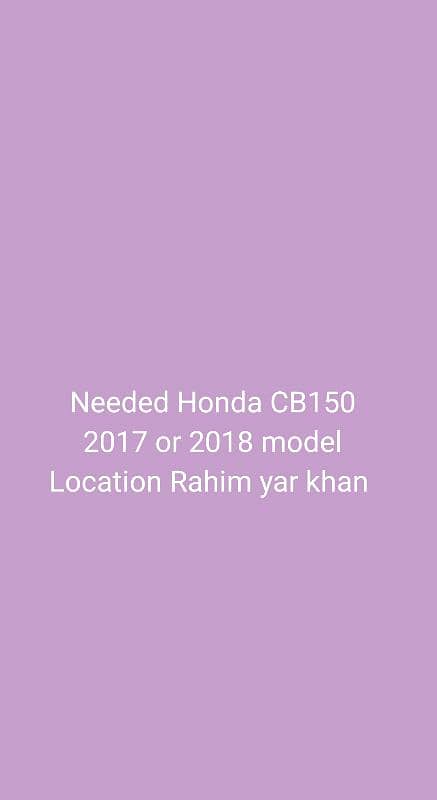 Needed Honda Cb 150 0