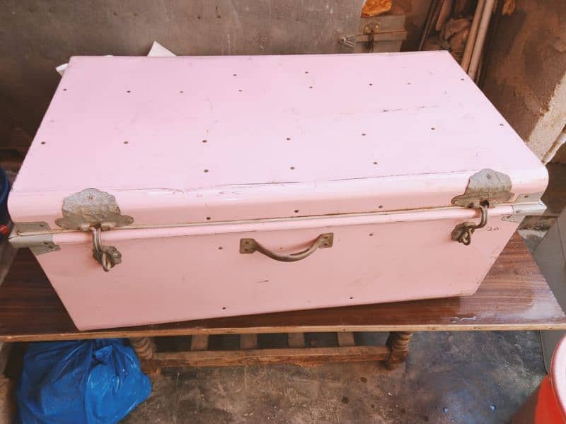 2 Pink and white Trunks storage containers 1