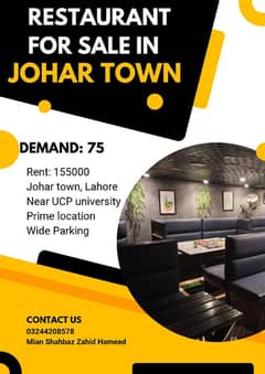 Restaurant/ Cafe for Sale Johar town Lahore