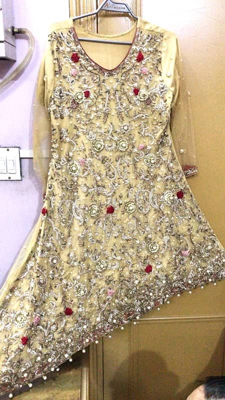 bridal heavy drop corner frock with lehnga 1