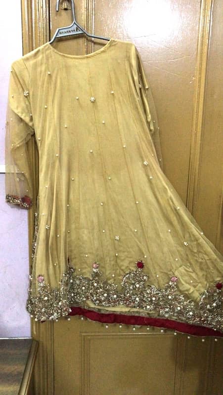 bridal heavy drop corner frock with lehnga 2