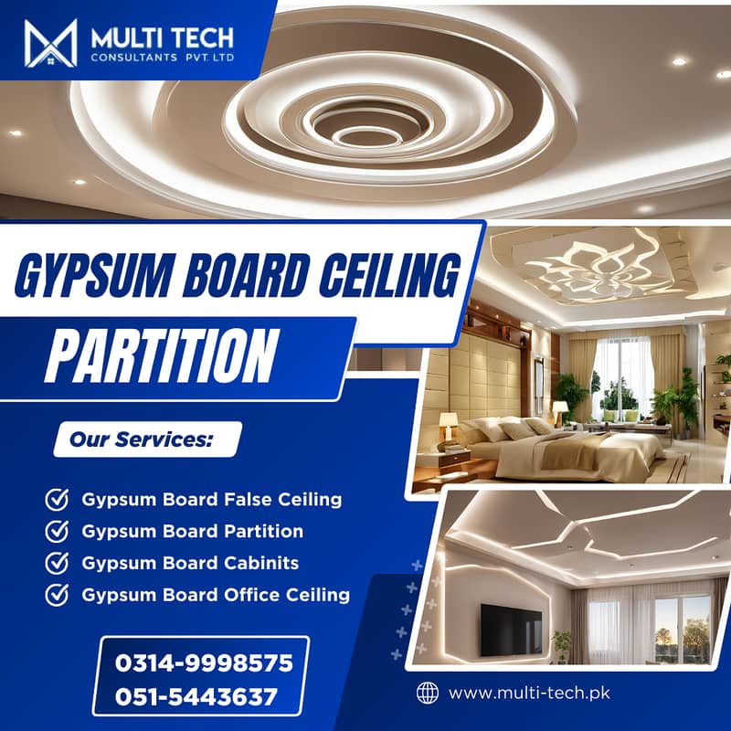 Gypsum Board Ceiling & Partition Services | Affordable & Durable 0