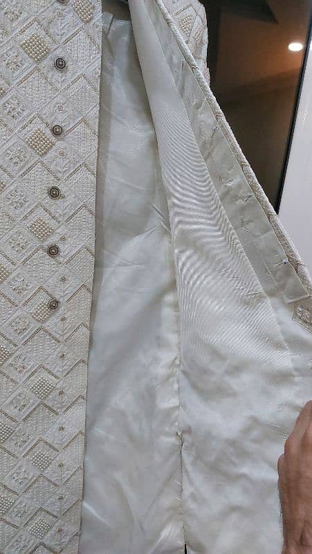 White Sherwani along turban and khussa 4