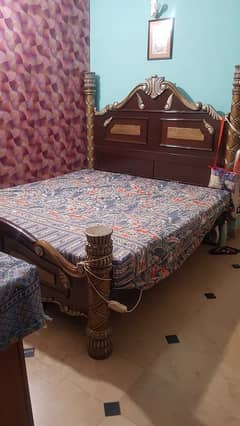 Bed with side table and mattress 45000 only, 4 seater sofa 45 000