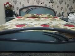 King size double bed with side tables and mattress