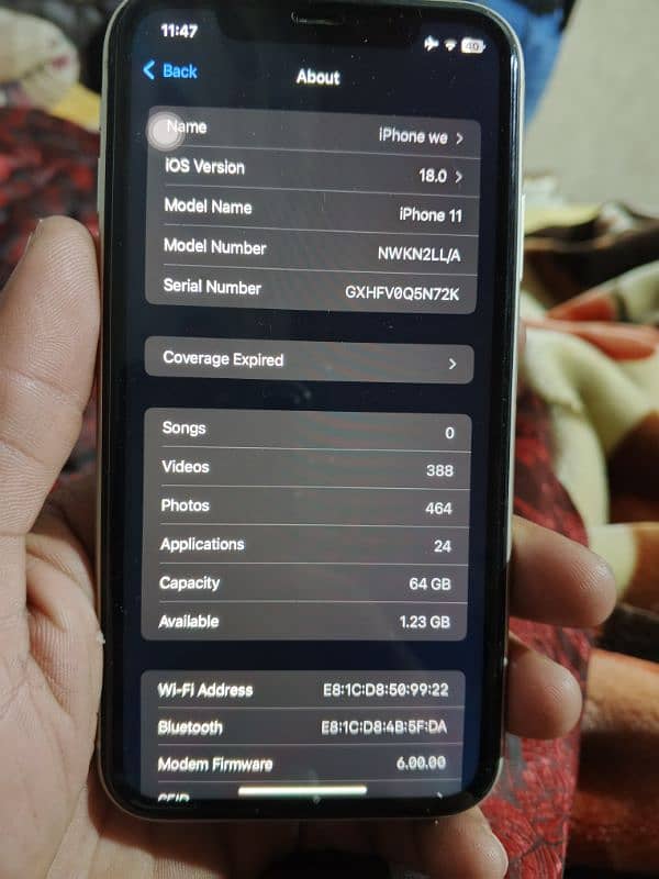 iphone 11 white  jv 64gb 85% 2