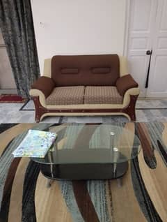 sofa set 5 seater with one centre as and 2 side tables