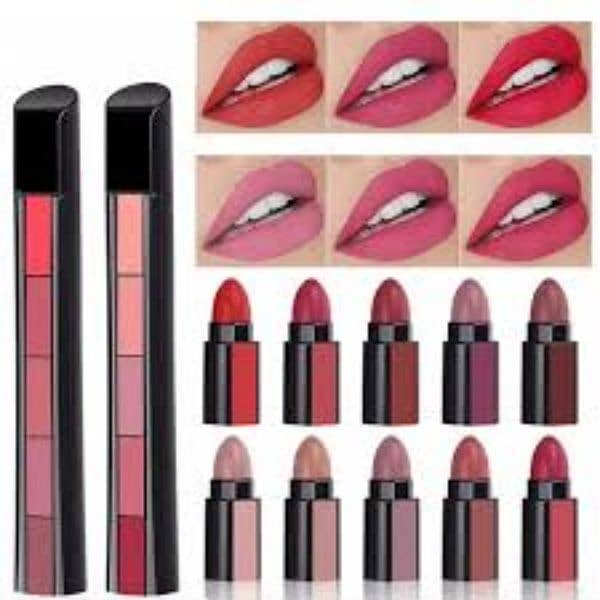 Five Colors in One Matte Lipstick Kit - Korean Beauty Lipgloss 2