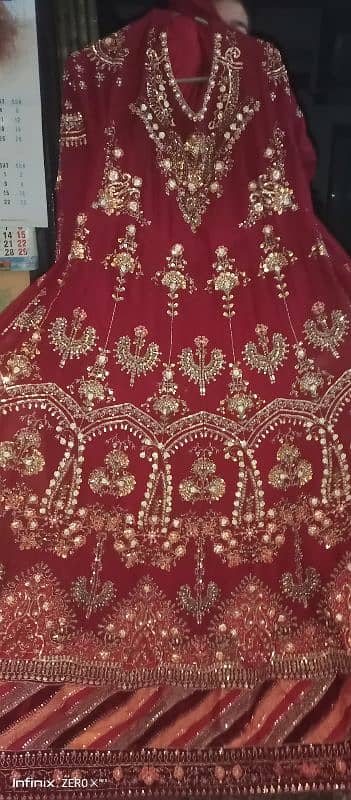 beautiful red stitched maxi 0