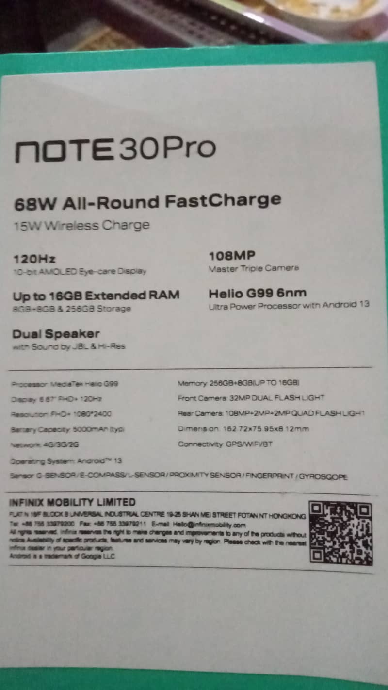 Note 30 Pro infnix 10/10 condition  urgent sale 4