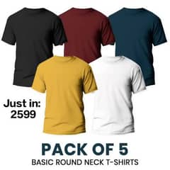 T-shirt | Women T-shirt | Men T- Shirt | Tees | Pack of 5 T-shirt