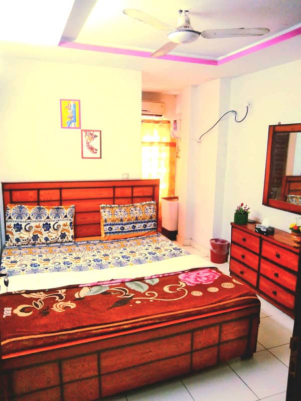 Per day 1bed full furnished flats available for rent 0