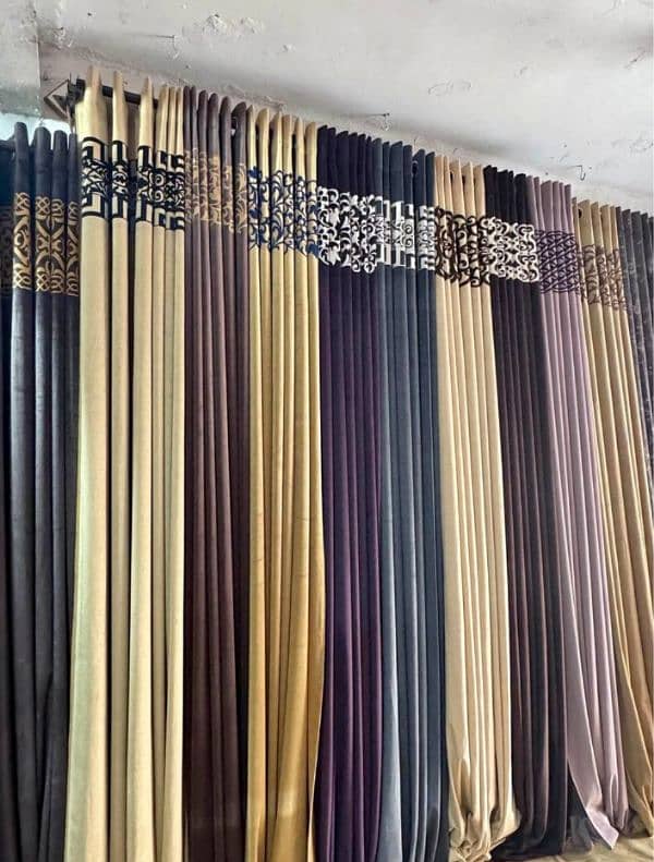 VELVET APLIC WORK CURTAINS ON WHOLESALE RATE 1