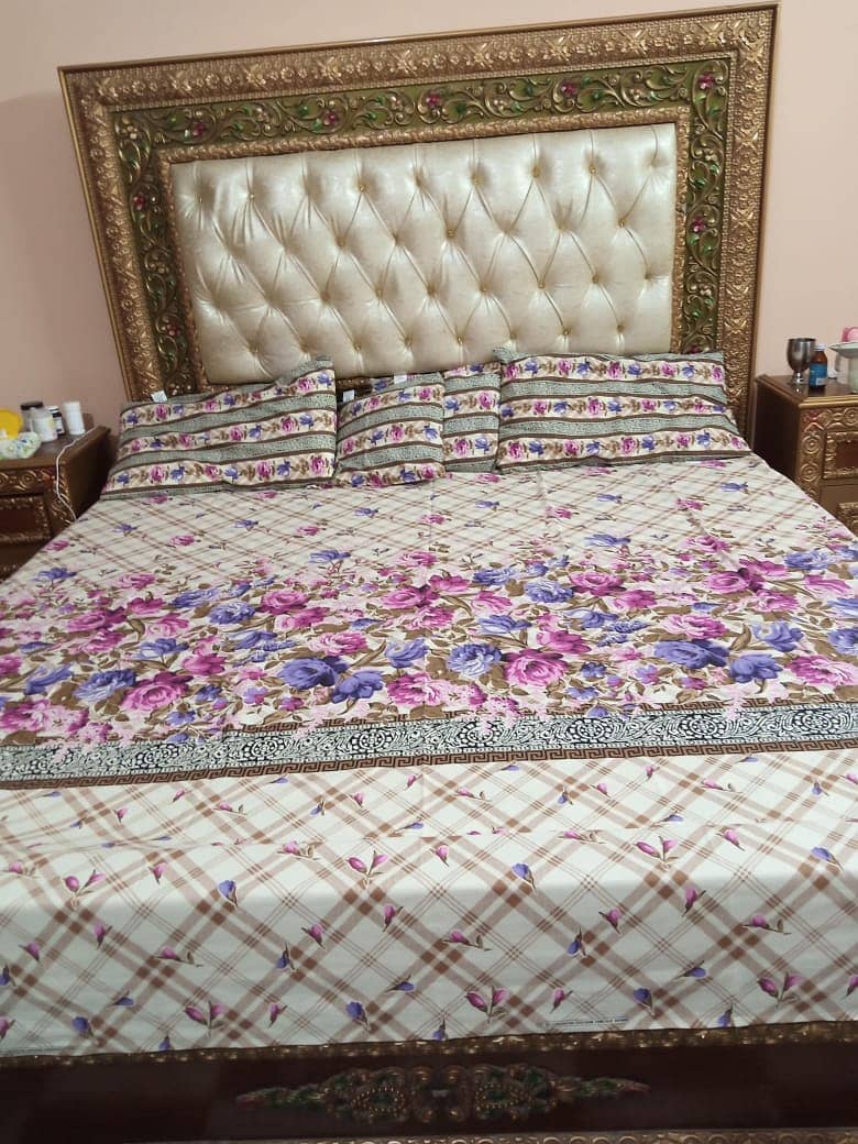 Double Bed Set With 2 Side Tables and 6 Inch Mattress 0