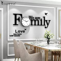 family wall clock wooden black