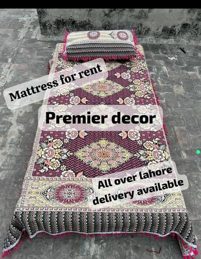 mattress on rent/bister on rent/lighting decoration/Room deco