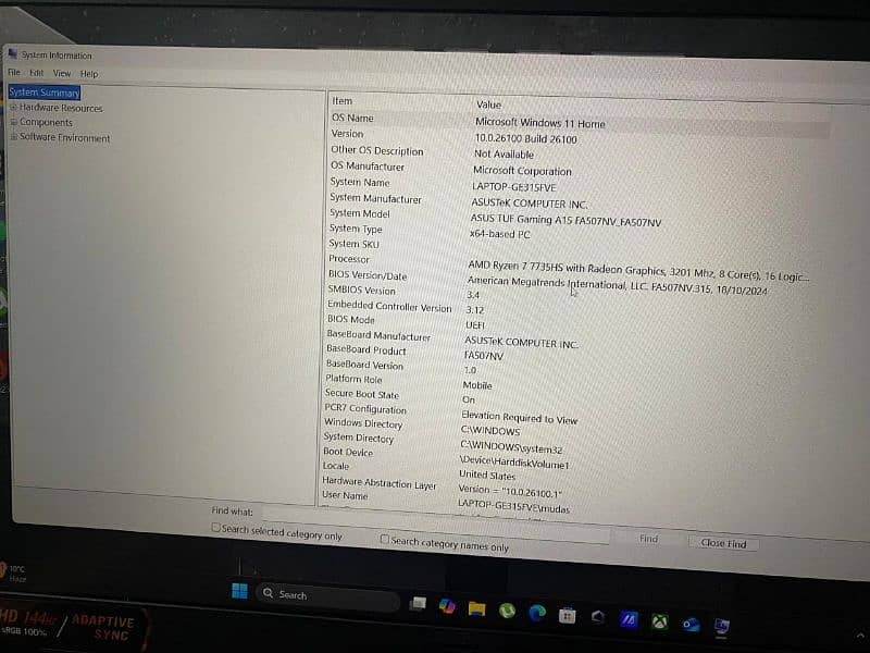 Asus TUF A15 Rtx 4060 8gb 140tdp 512gb 16gb ram gaming laptop 14