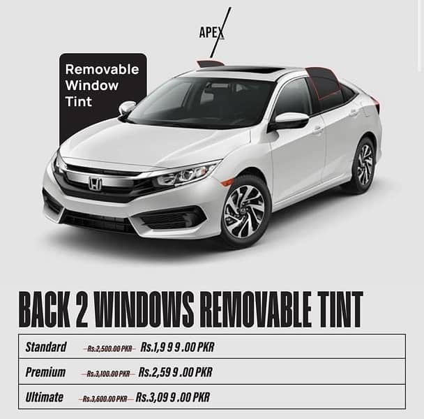 Custom Window Removeable tints For each Cars 7