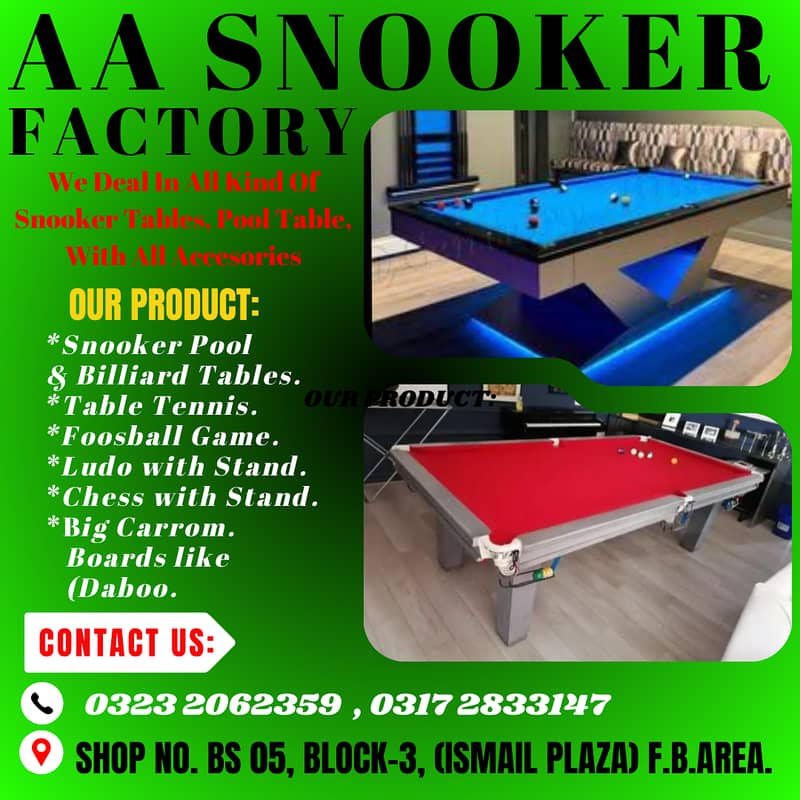 Snooker Table New & Used Available | Snooker Carpet Fittng/Rasson/Cues 0