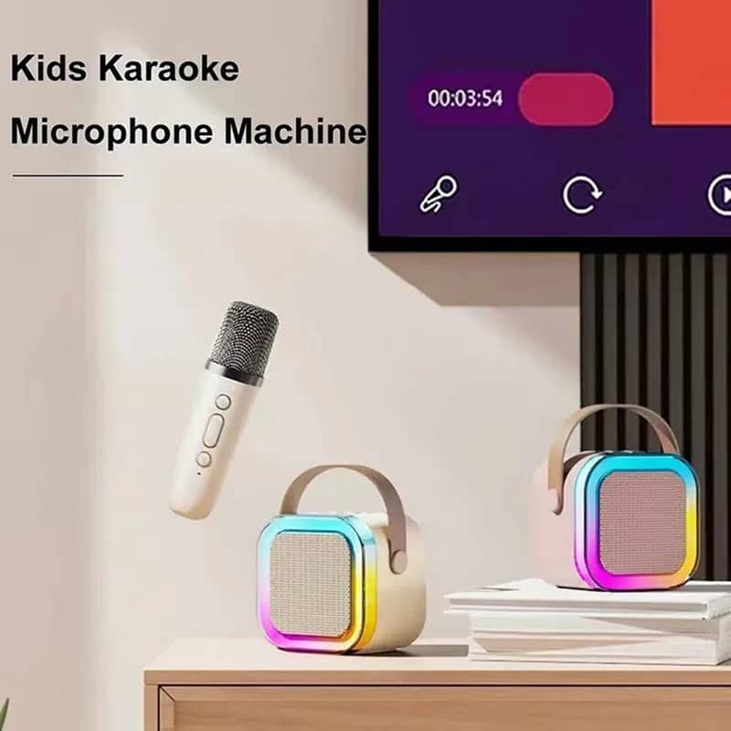 Karaoke Machine with 2 Wireless Microphones 4 funny sounds changing 9