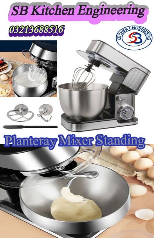 Dough mixer table stand 8L pizza oven fryer kitchen equipment Q 4