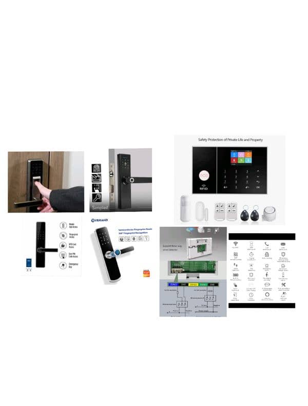 smart fingerprint electric handle door lock card access control system 2