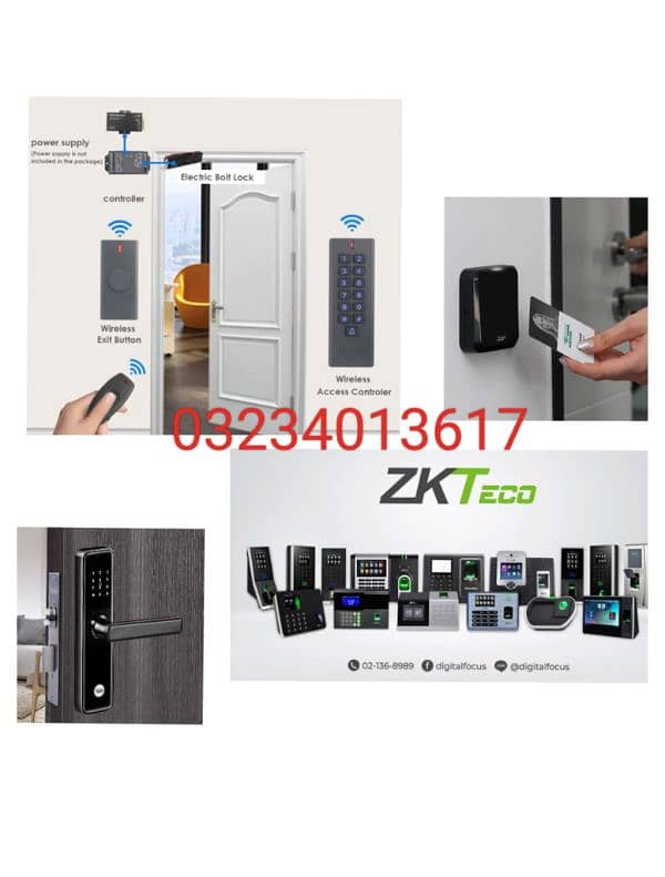 access control system smart fingerprint code handle electric door lock 2