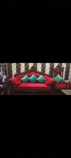 6 seater wooden sofa set