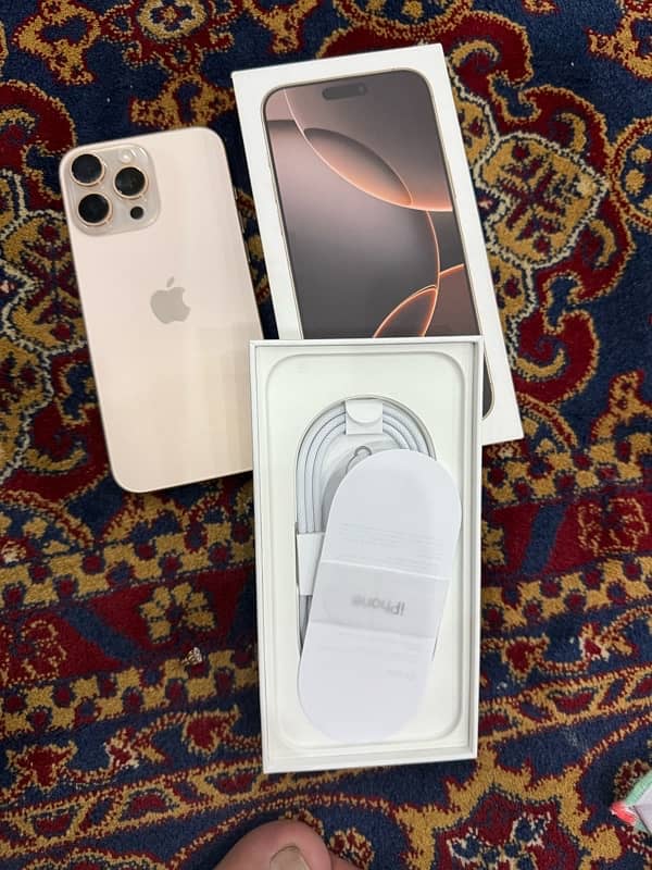 iphone 16 pro max hk non pta dual sim desert titanium 256gb  box open 7