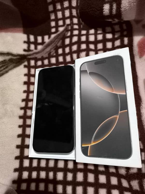 I phone 16 pro max noon pta desert titanium full box 10/ 10. 7