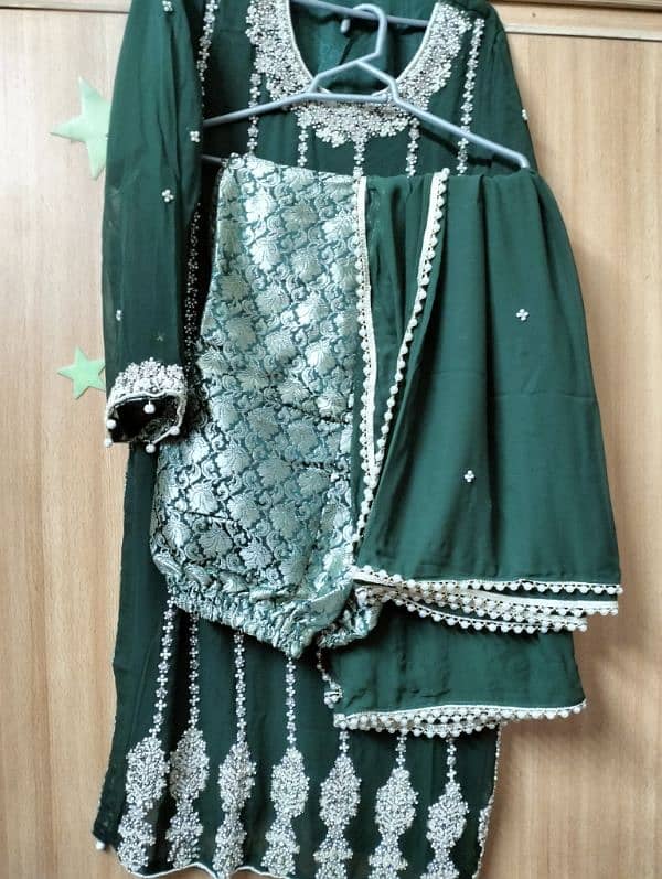 green chiffon dress 1