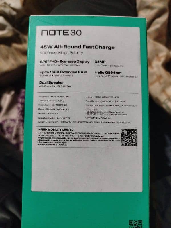 Infinix Note 30 Mobile for sale Original mobile or repair no open 1