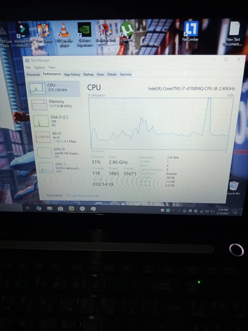 i7 4th gen MQ Processor Nvidia GT Graphics editing workstation Laptop. 7