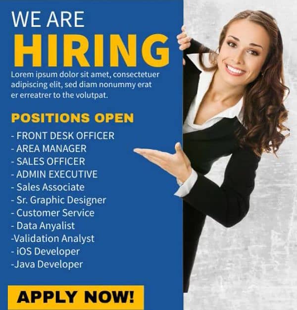 We are hiring  Female staff for office 0