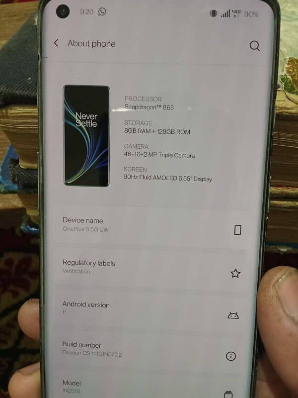 OnePlus 8 5G UW single Sim PTA approved 6