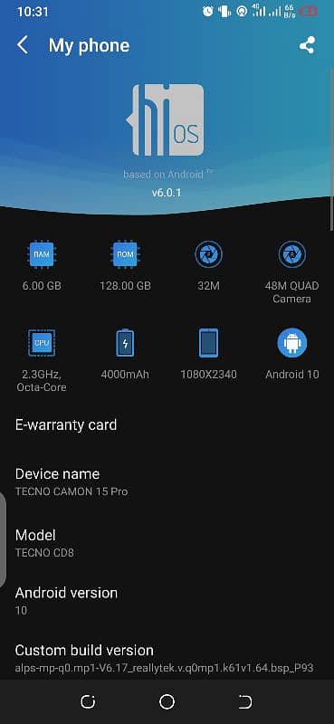 Techno Camon 15 Pro 5