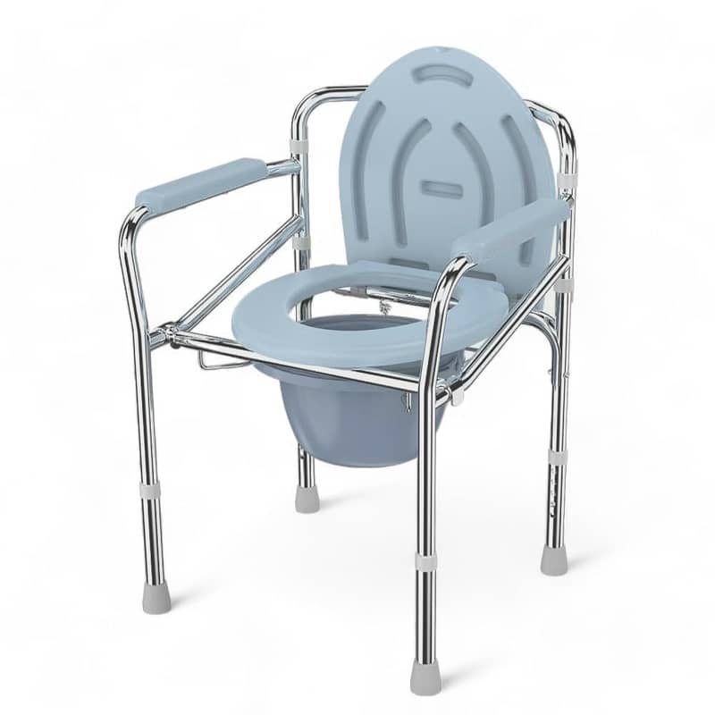 3-in-1 Foldable Height Adjustable Commode Chair | Folding Bedside Comm 2