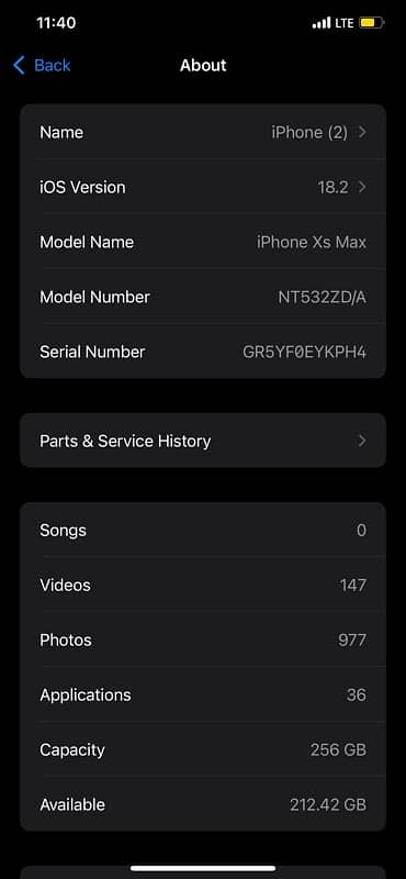 iPhone XS Max - 256Gb - Non PTA (Sims Working Permanently- 100% Health 5